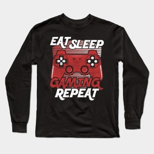 Eat Sleep Gaming Repeat Vintage Long Sleeve T-Shirt